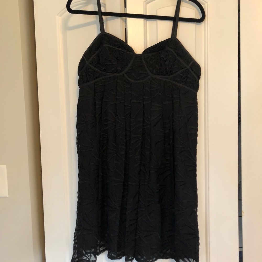 Black embroidered straps dress